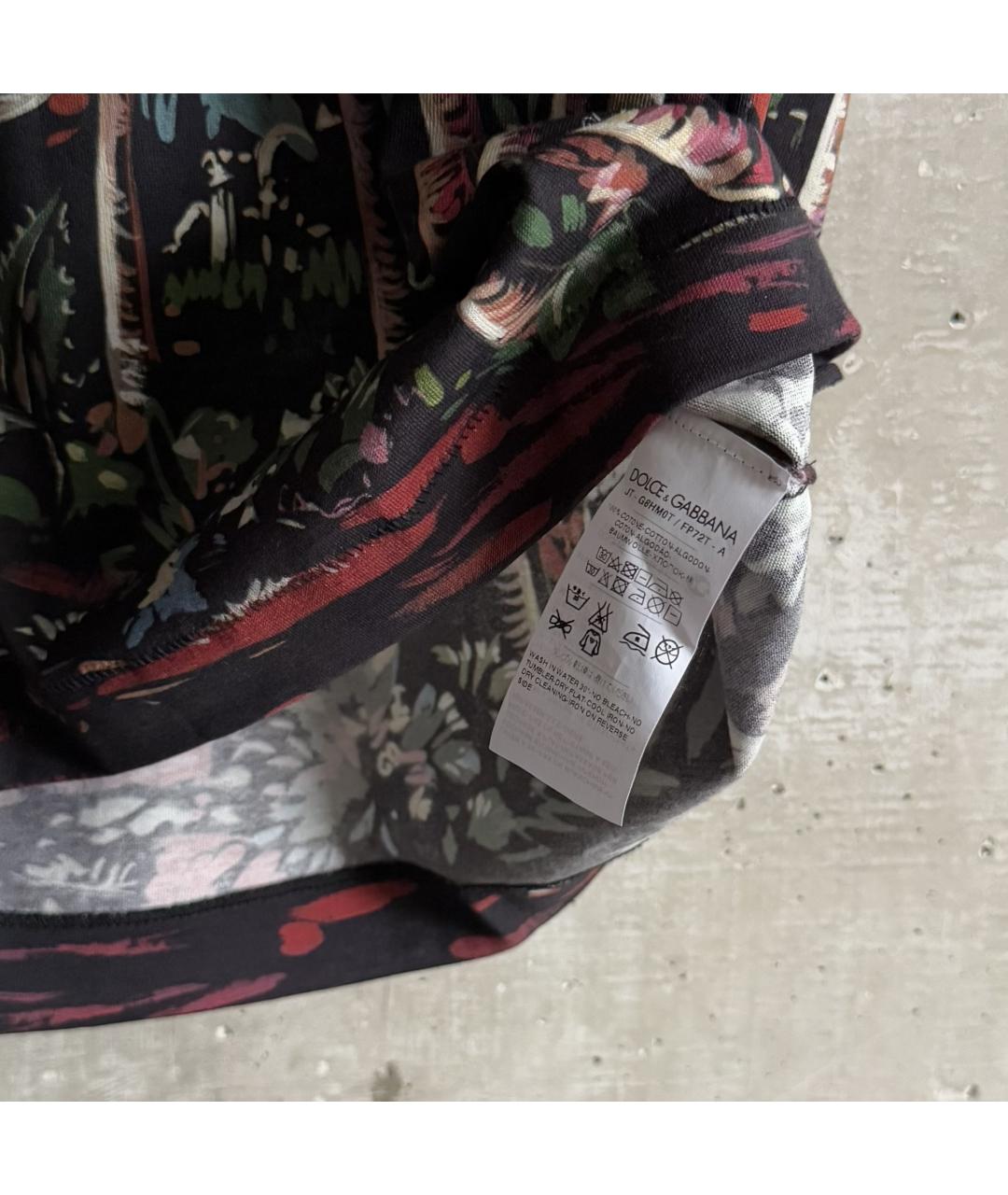 DOLCE&GABBANA Черная хлопковая футболка, фото 6