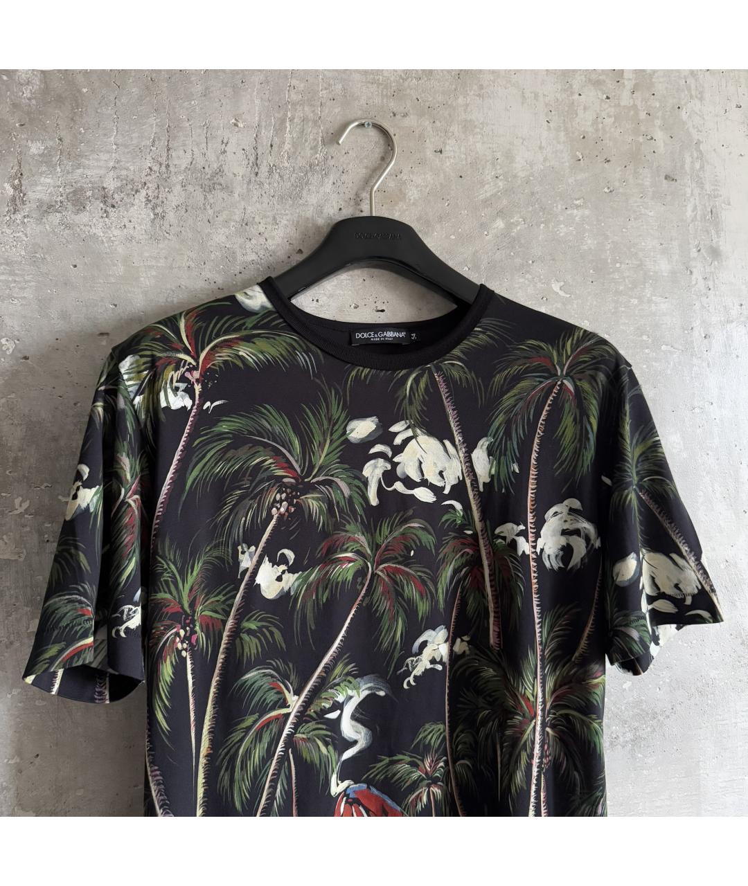 DOLCE&GABBANA Черная хлопковая футболка, фото 4