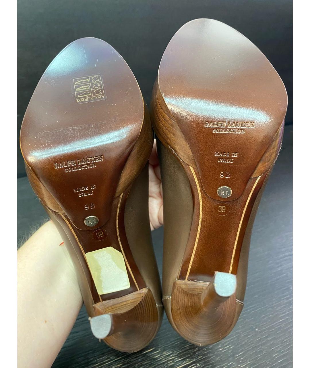 POLO RALPH LAUREN Коричневые кожаные туфли, фото 5