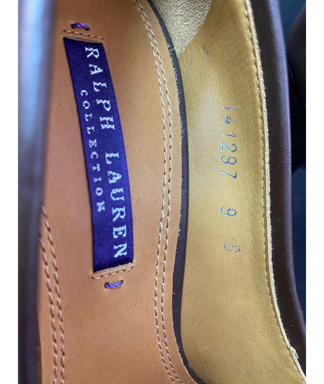 POLO RALPH LAUREN Коричневые кожаные туфли, фото 3