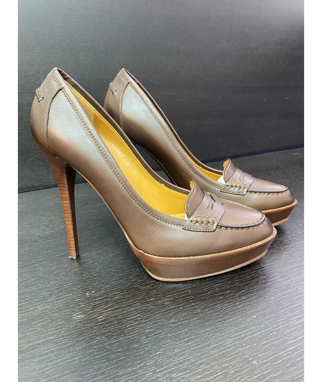 POLO RALPH LAUREN Коричневые кожаные туфли, фото 6