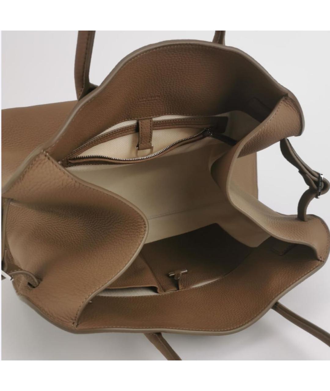 THE ROW Бежевая кожаная сумка тоут, фото 4