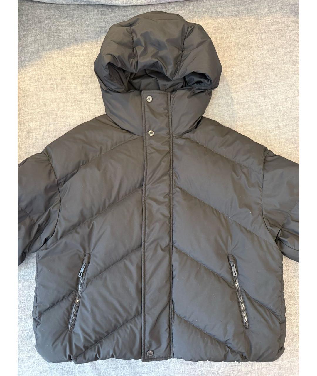 HERMES Антрацитовый полиэстеровый пуховик, фото 7