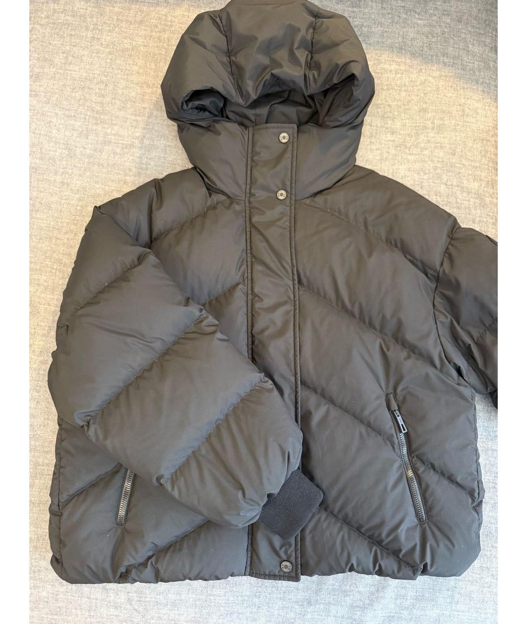 HERMES Антрацитовый полиэстеровый пуховик, фото 2