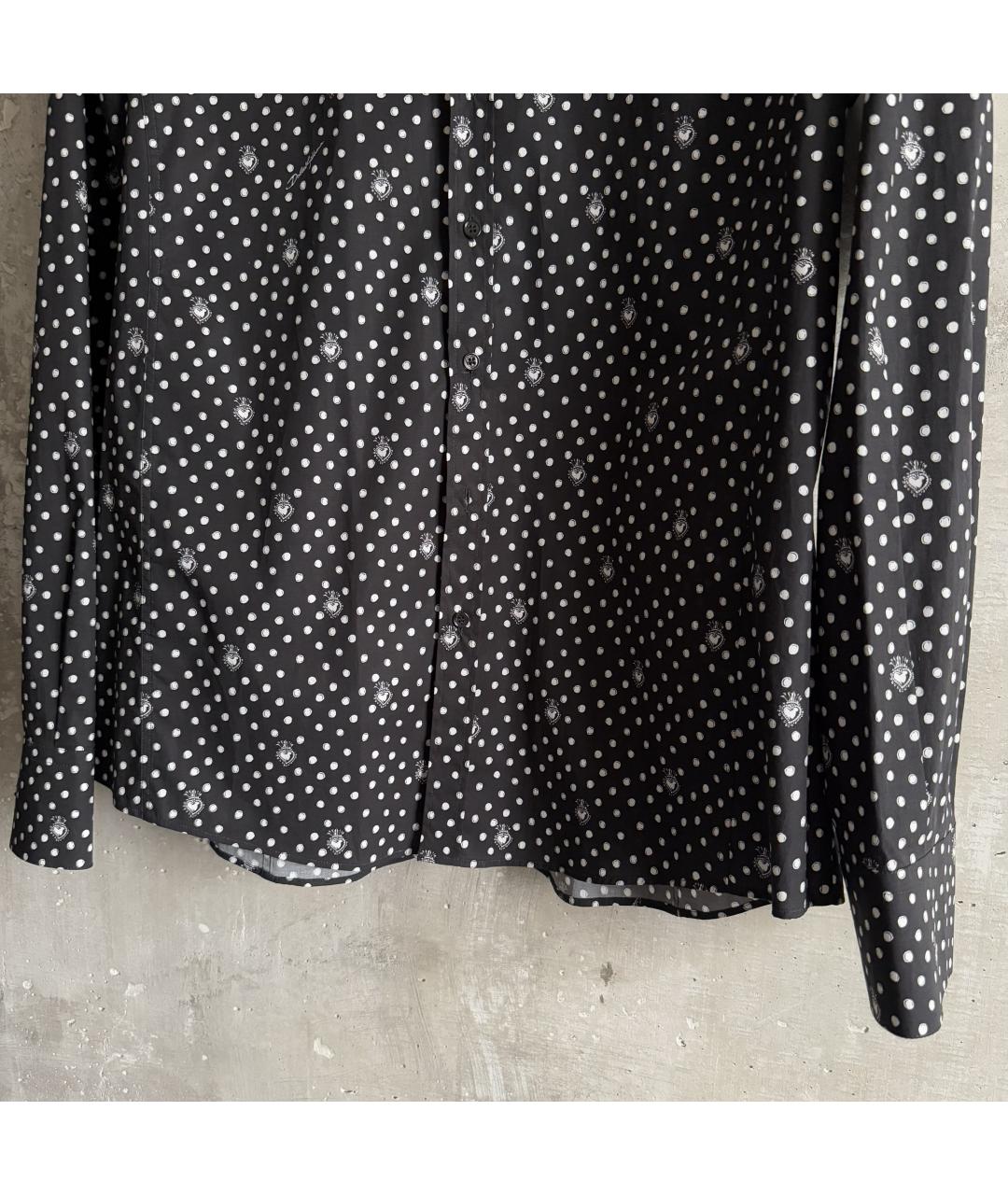 DOLCE&GABBANA Черная хлопковая кэжуал рубашка, фото 5