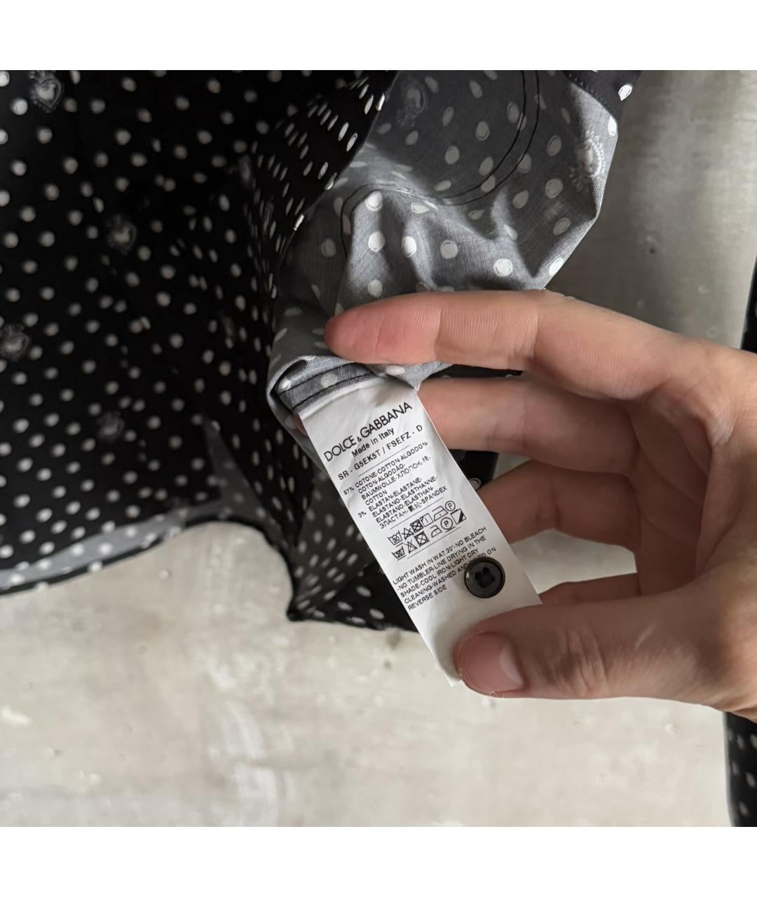 DOLCE&GABBANA Черная хлопковая кэжуал рубашка, фото 7