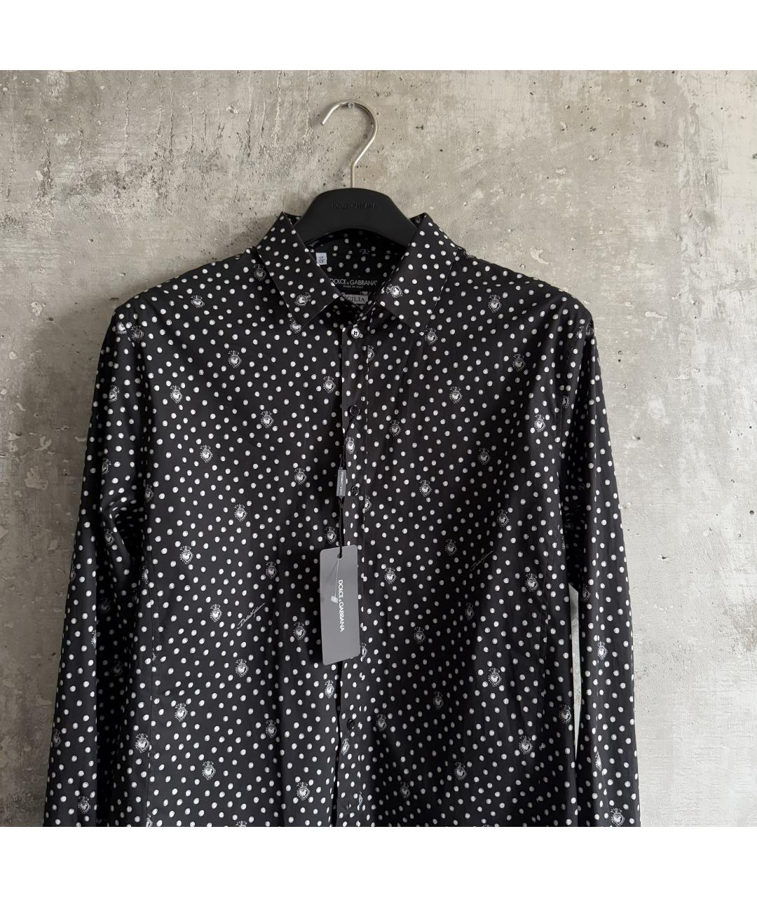 DOLCE&GABBANA Черная хлопковая кэжуал рубашка, фото 6