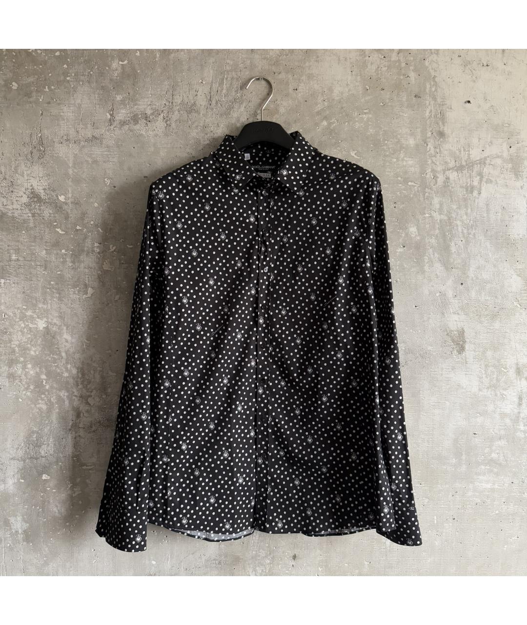 DOLCE&GABBANA Черная хлопковая кэжуал рубашка, фото 8