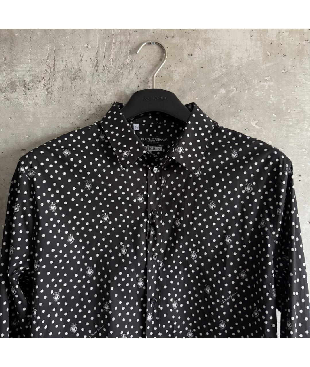DOLCE&GABBANA Черная хлопковая кэжуал рубашка, фото 4
