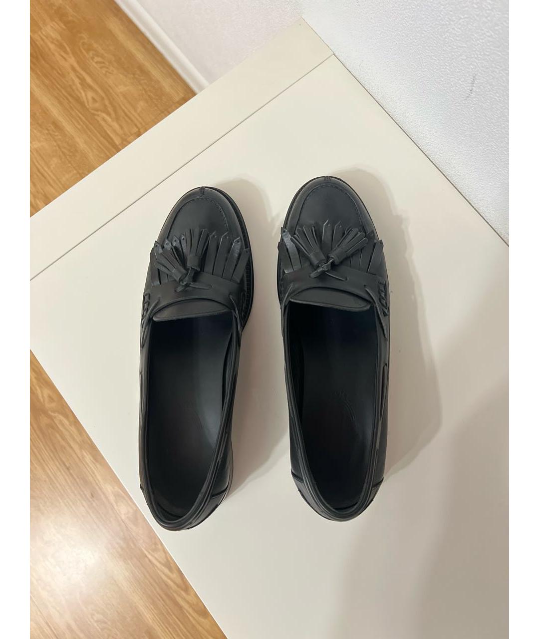 TOD'S Черные кожаные лоферы, фото 3