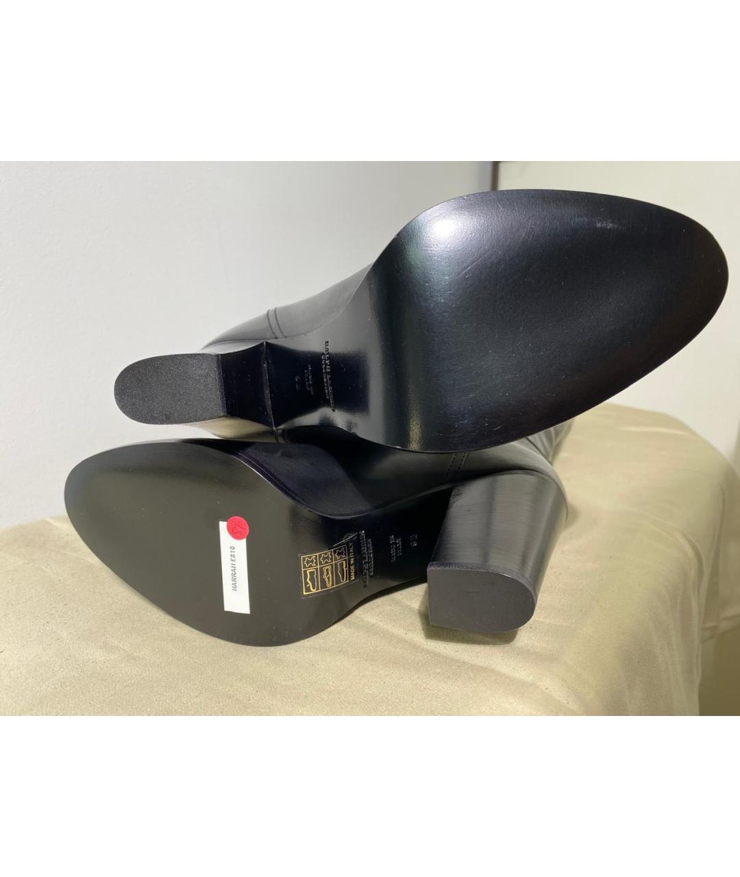 RALPH LAUREN COLLECTION Черные кожаные ботфорты, фото 6