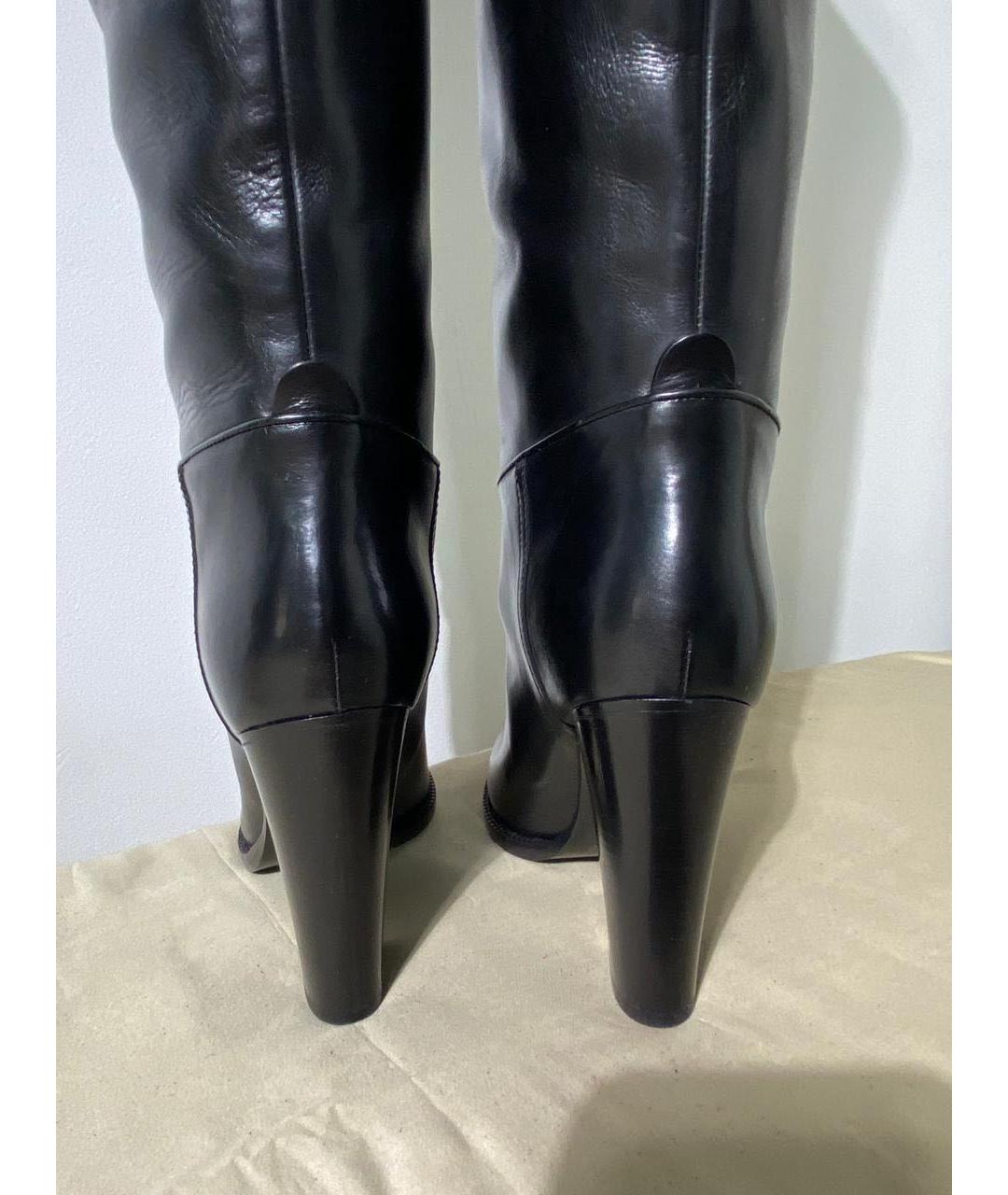 RALPH LAUREN COLLECTION Черные кожаные ботфорты, фото 4