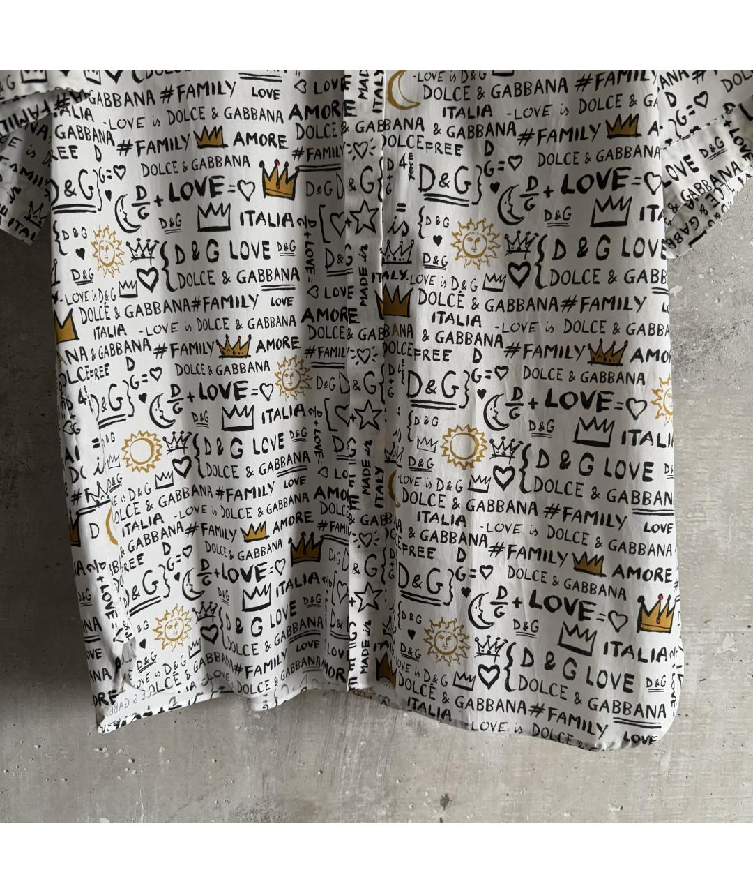 DOLCE&GABBANA Белая хлопковая кэжуал рубашка, фото 6