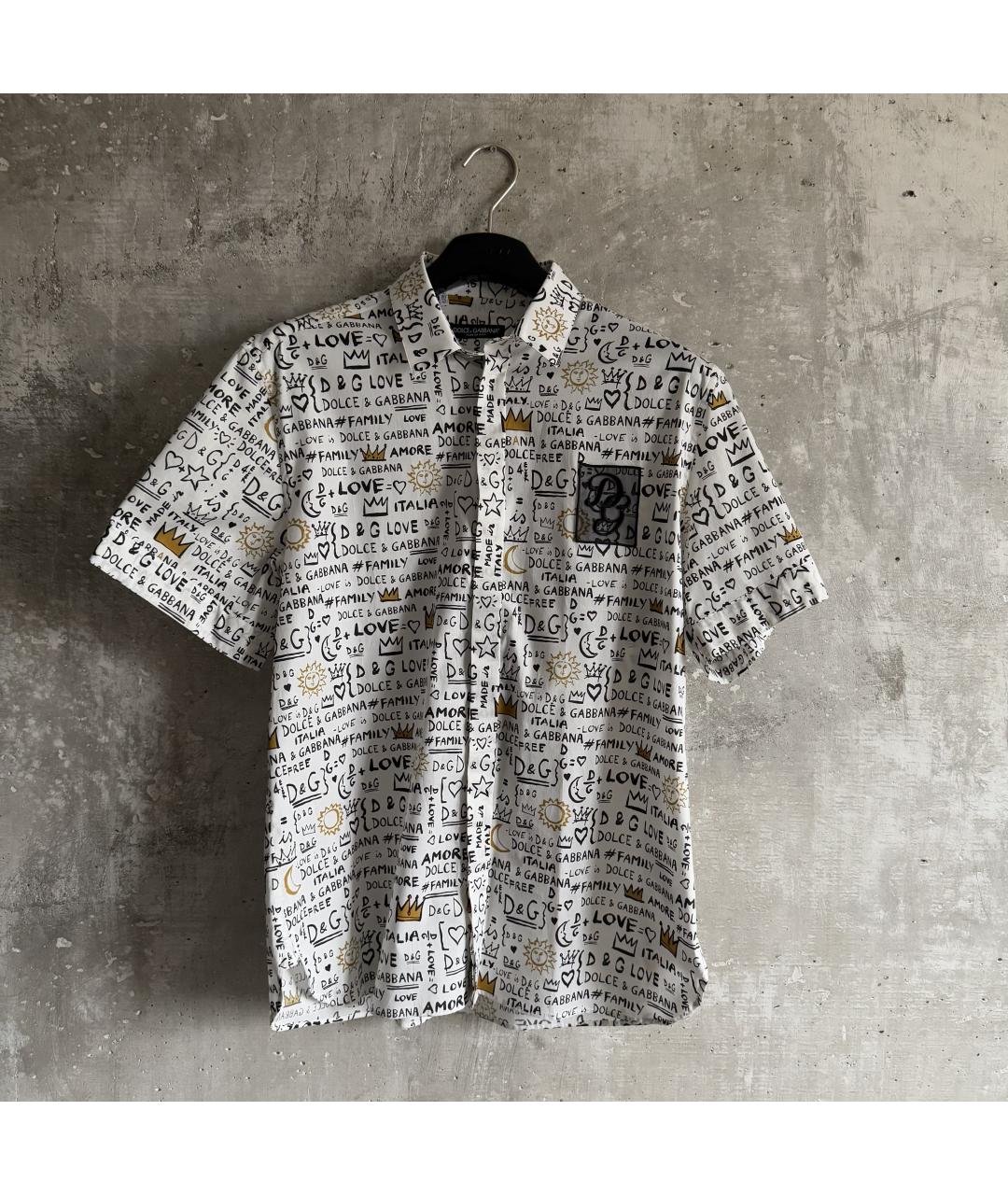 DOLCE&GABBANA Белая хлопковая кэжуал рубашка, фото 9