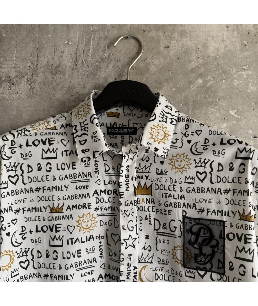 DOLCE&GABBANA Белая хлопковая кэжуал рубашка, фото 5