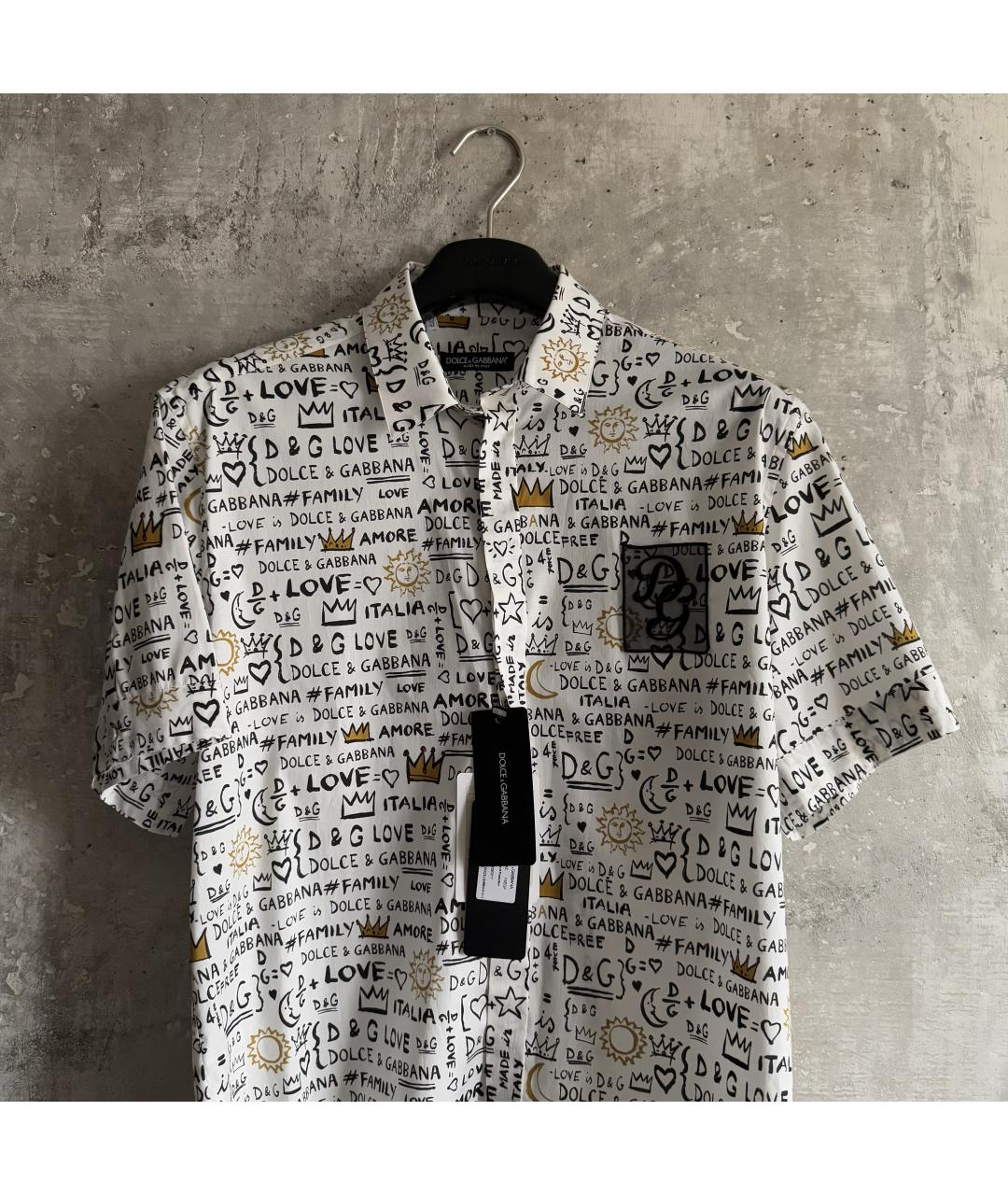 DOLCE&GABBANA Белая хлопковая кэжуал рубашка, фото 8