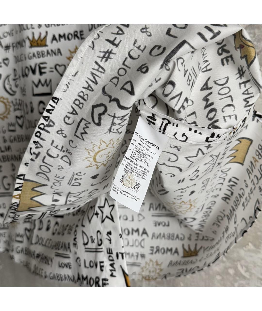 DOLCE&GABBANA Белая хлопковая кэжуал рубашка, фото 7