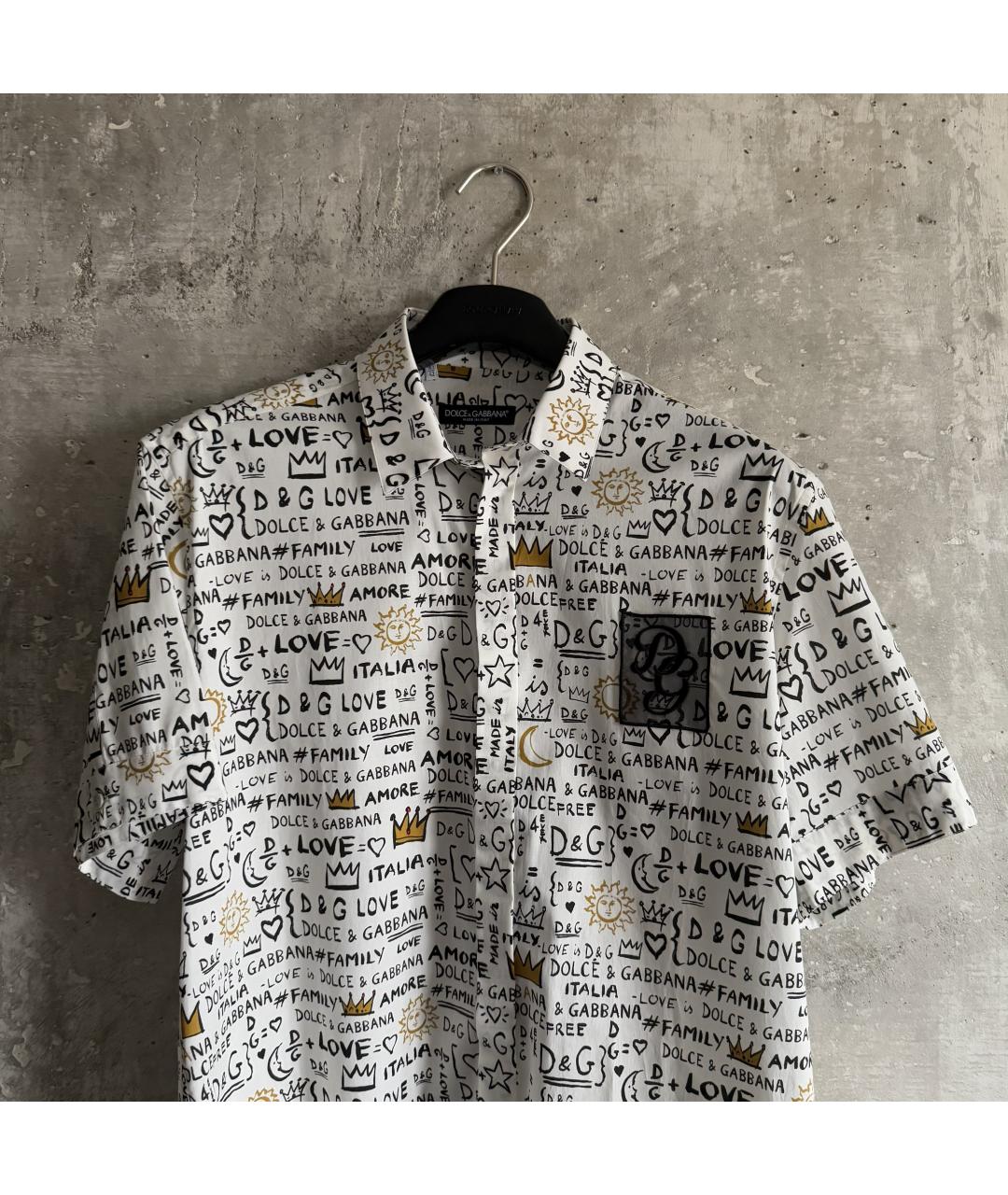 DOLCE&GABBANA Белая хлопковая кэжуал рубашка, фото 4