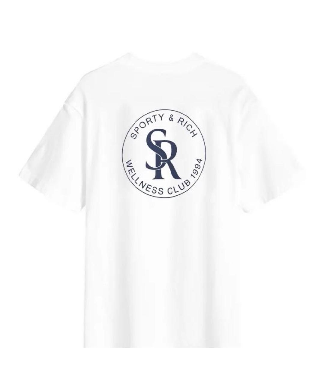 SPORTY AND RICH Белая хлопковая футболка, фото 2
