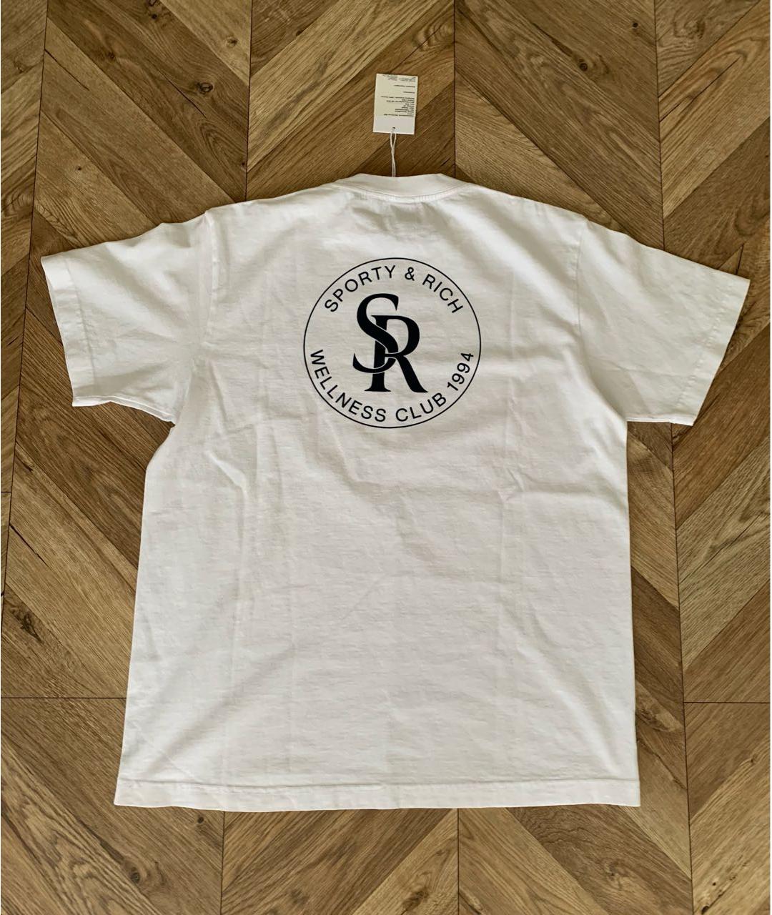 SPORTY AND RICH Белая хлопковая футболка, фото 5