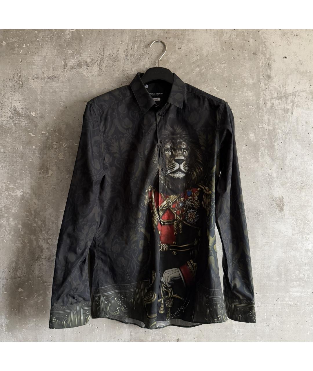 DOLCE&GABBANA Черная хлопковая кэжуал рубашка, фото 9