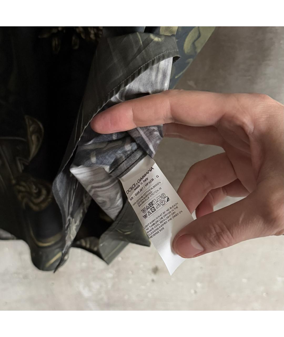 DOLCE&GABBANA Черная хлопковая кэжуал рубашка, фото 8