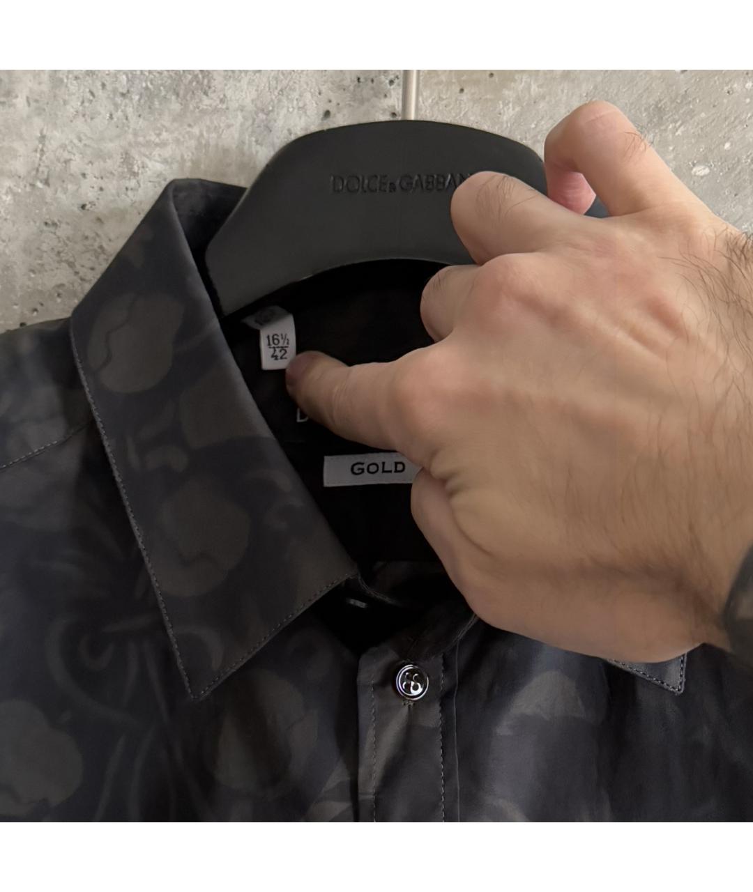 DOLCE&GABBANA Черная хлопковая кэжуал рубашка, фото 5