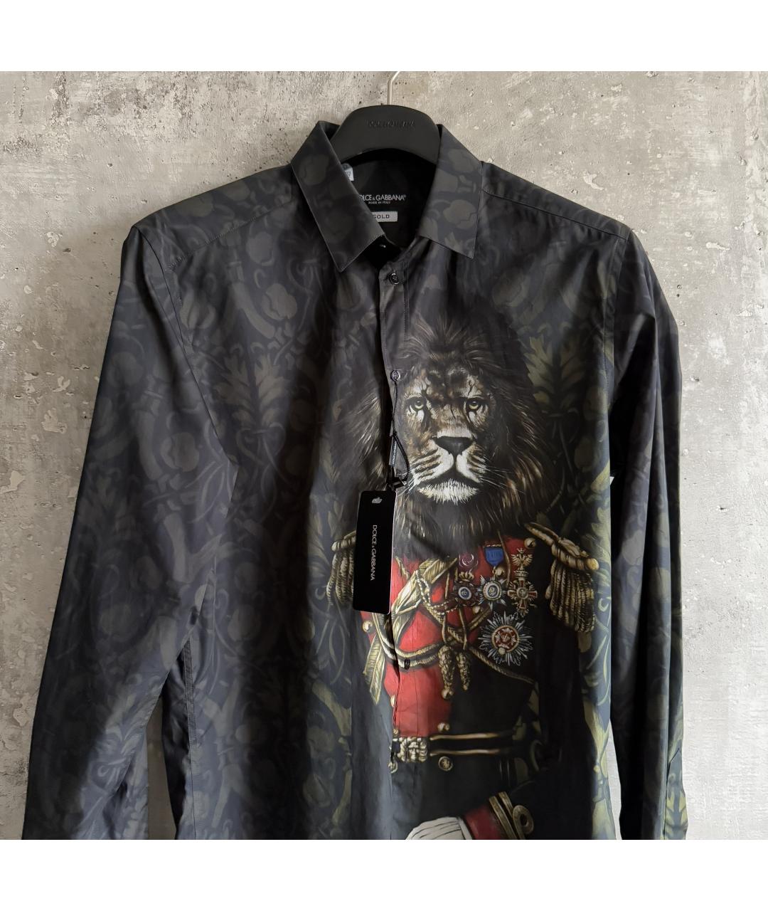 DOLCE&GABBANA Черная хлопковая кэжуал рубашка, фото 7