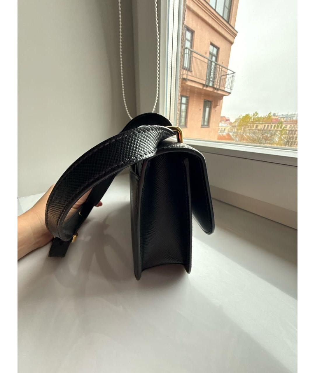 PRADA Черная кожаная сумка с короткими ручками, фото 2