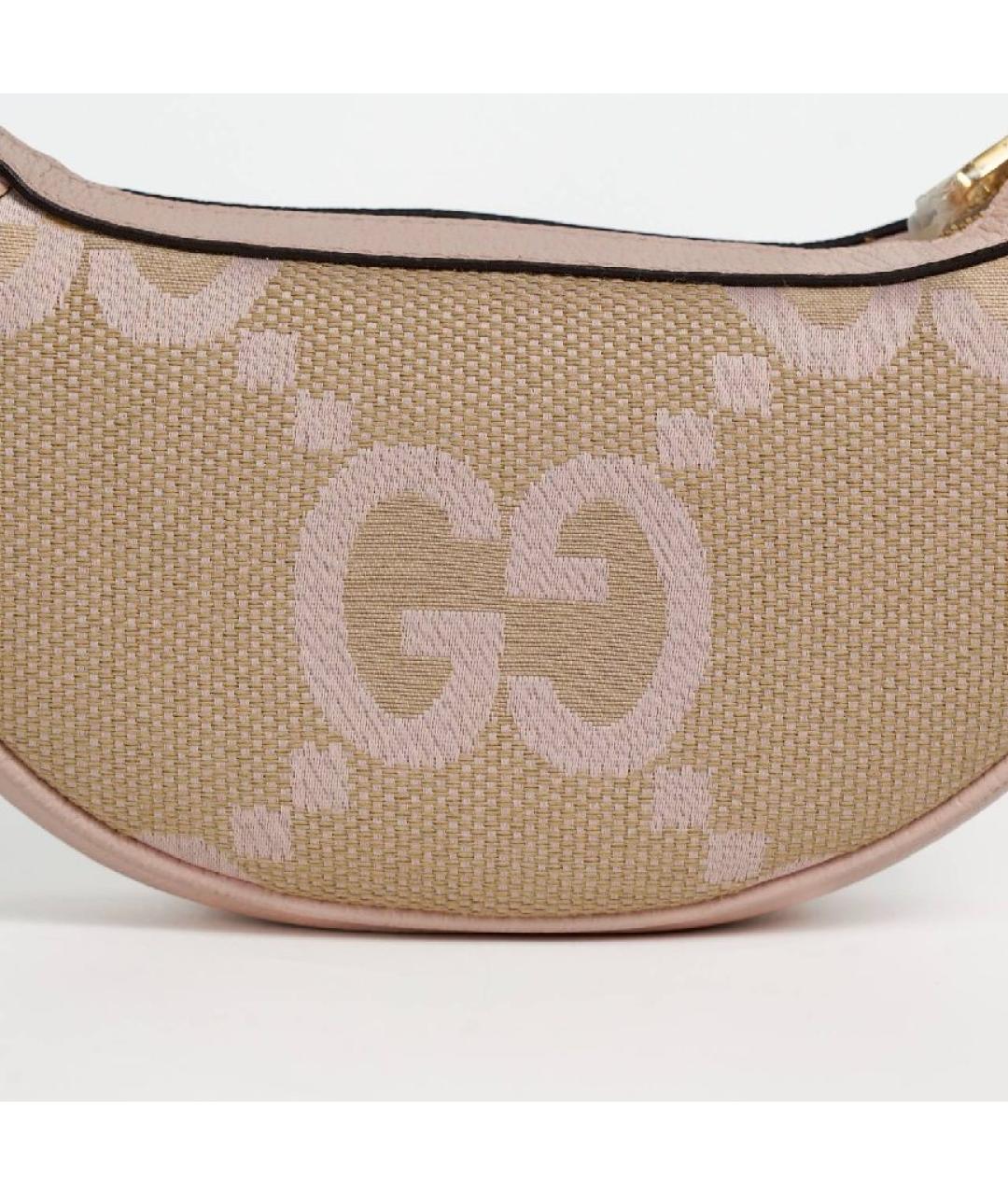 GUCCI Бежевая кожаная сумка с короткими ручками, фото 7