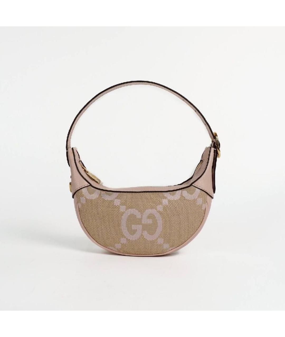 GUCCI Бежевая кожаная сумка с короткими ручками, фото 9