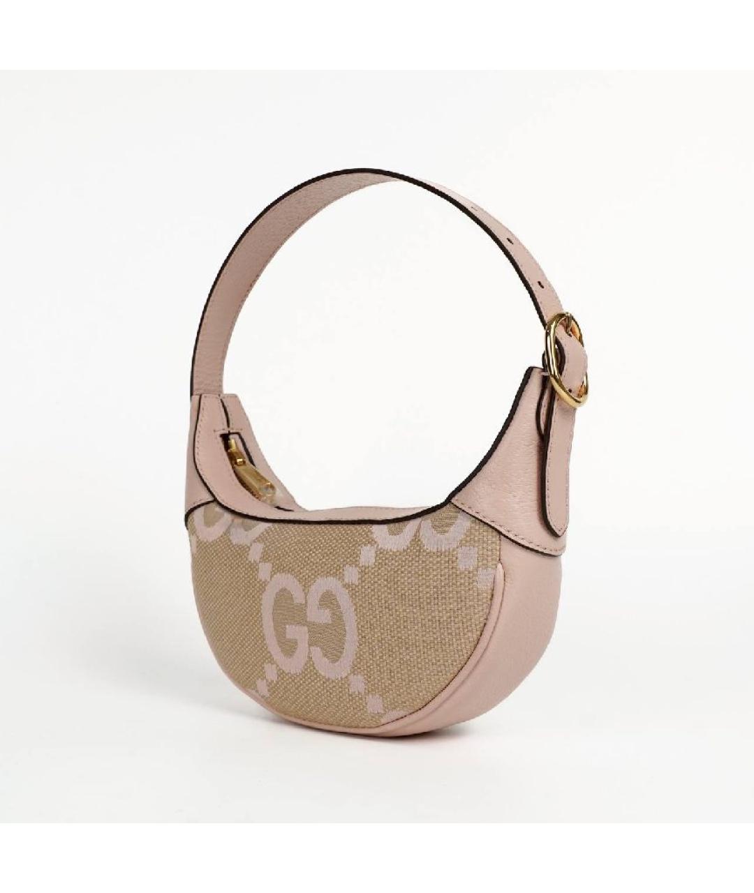 GUCCI Бежевая кожаная сумка с короткими ручками, фото 3