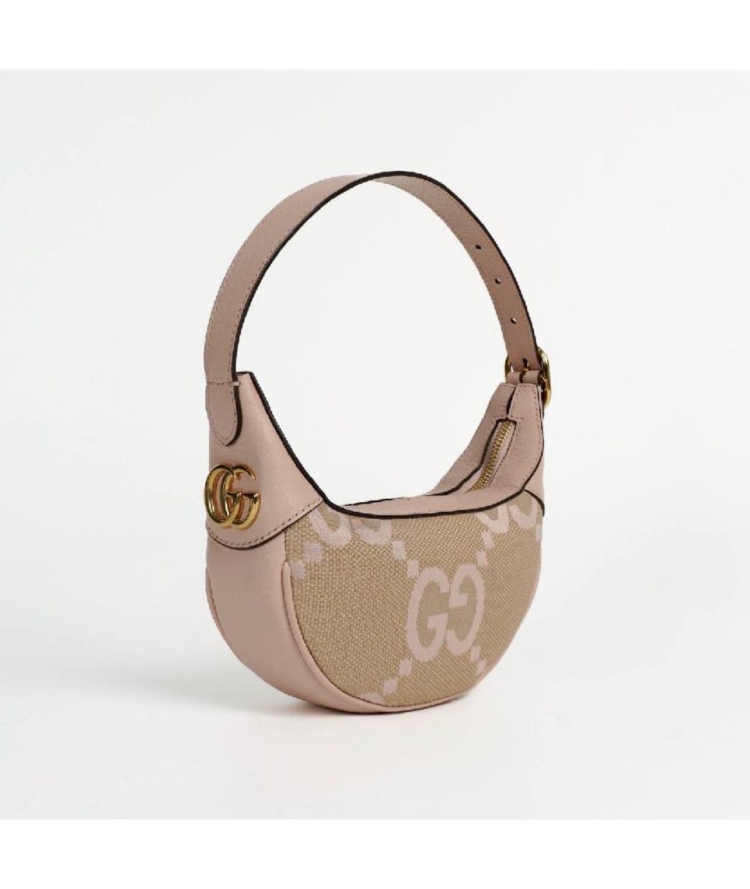 GUCCI Бежевая кожаная сумка с короткими ручками, фото 2