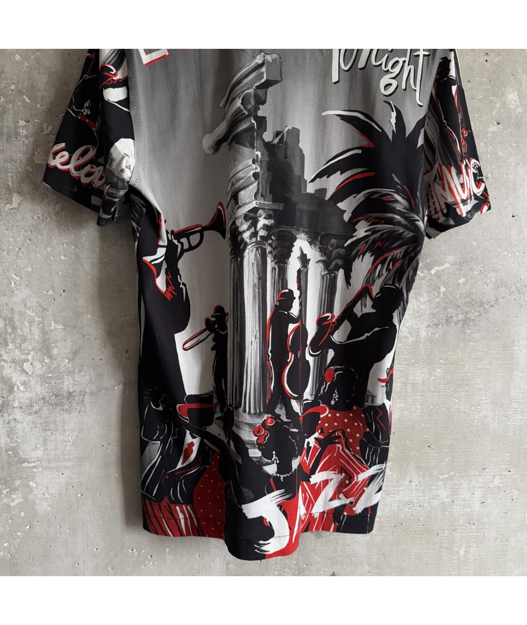 DOLCE&GABBANA Черная хлопковая футболка, фото 4