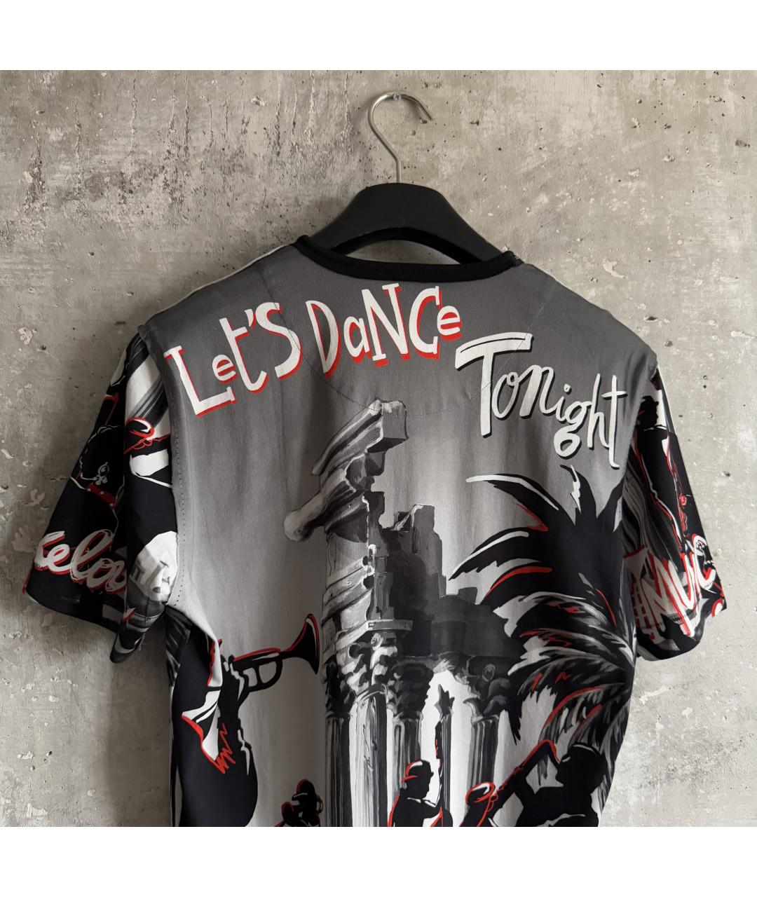 DOLCE&GABBANA Черная хлопковая футболка, фото 3