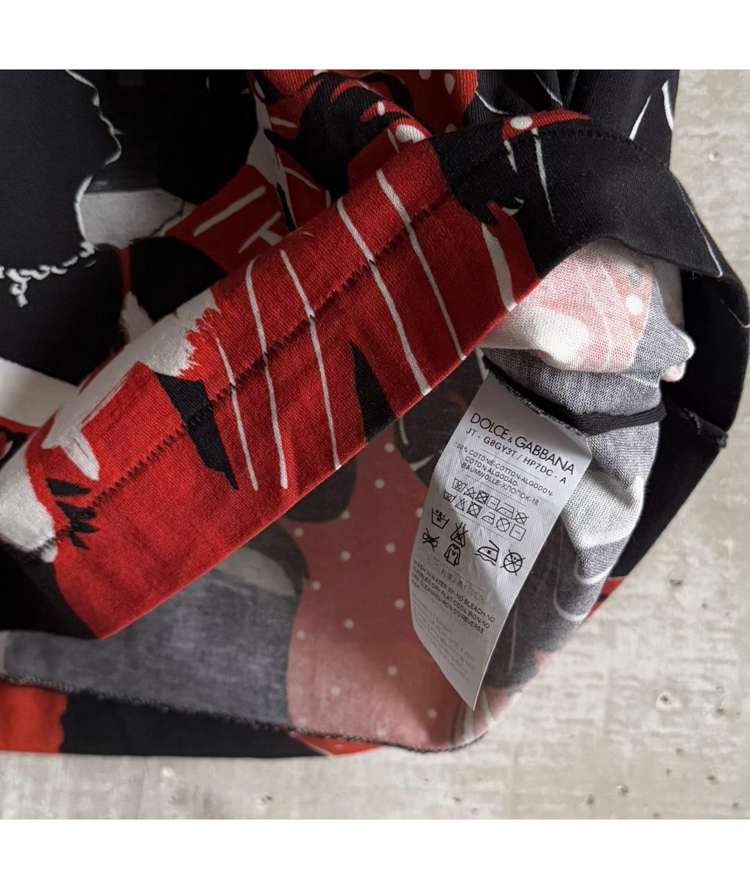 DOLCE&GABBANA Черная хлопковая футболка, фото 7