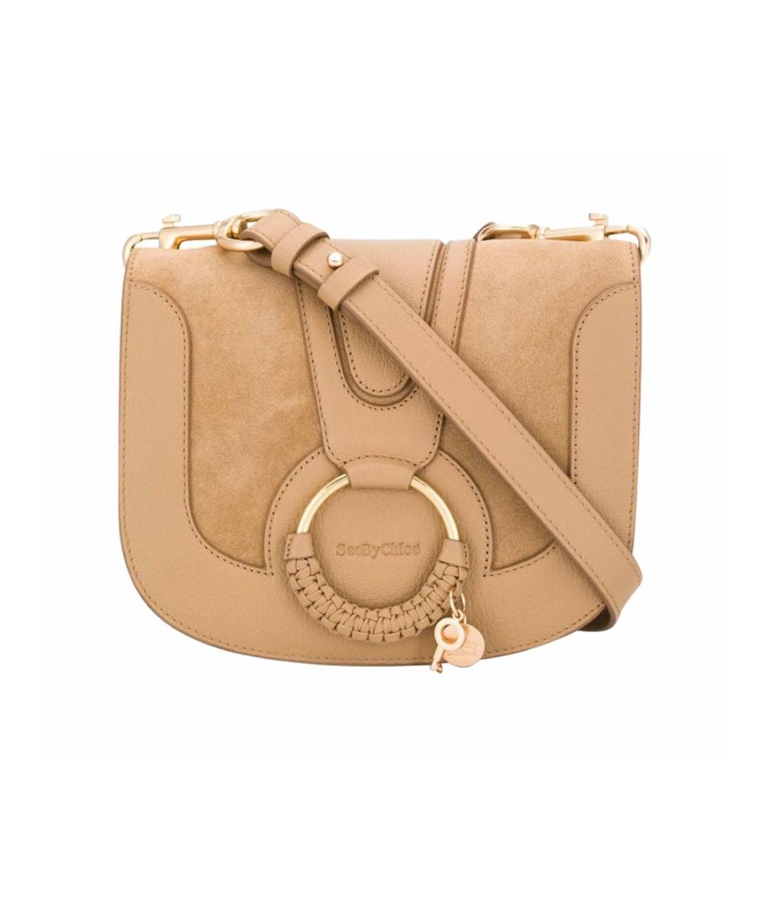 SEE BY CHLOE Бежевая кожаная сумка через плечо, фото 1