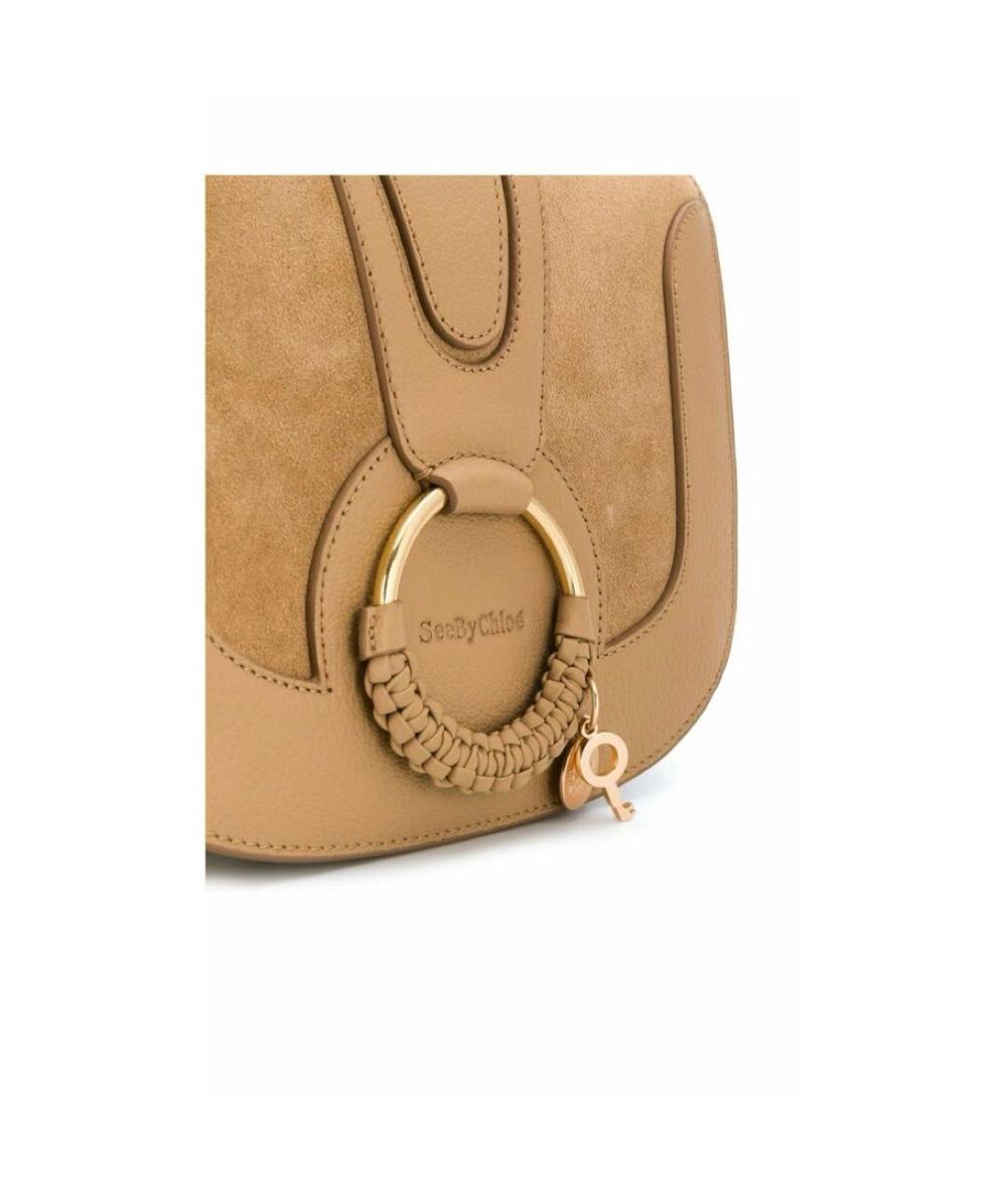 SEE BY CHLOE Бежевая кожаная сумка через плечо, фото 2
