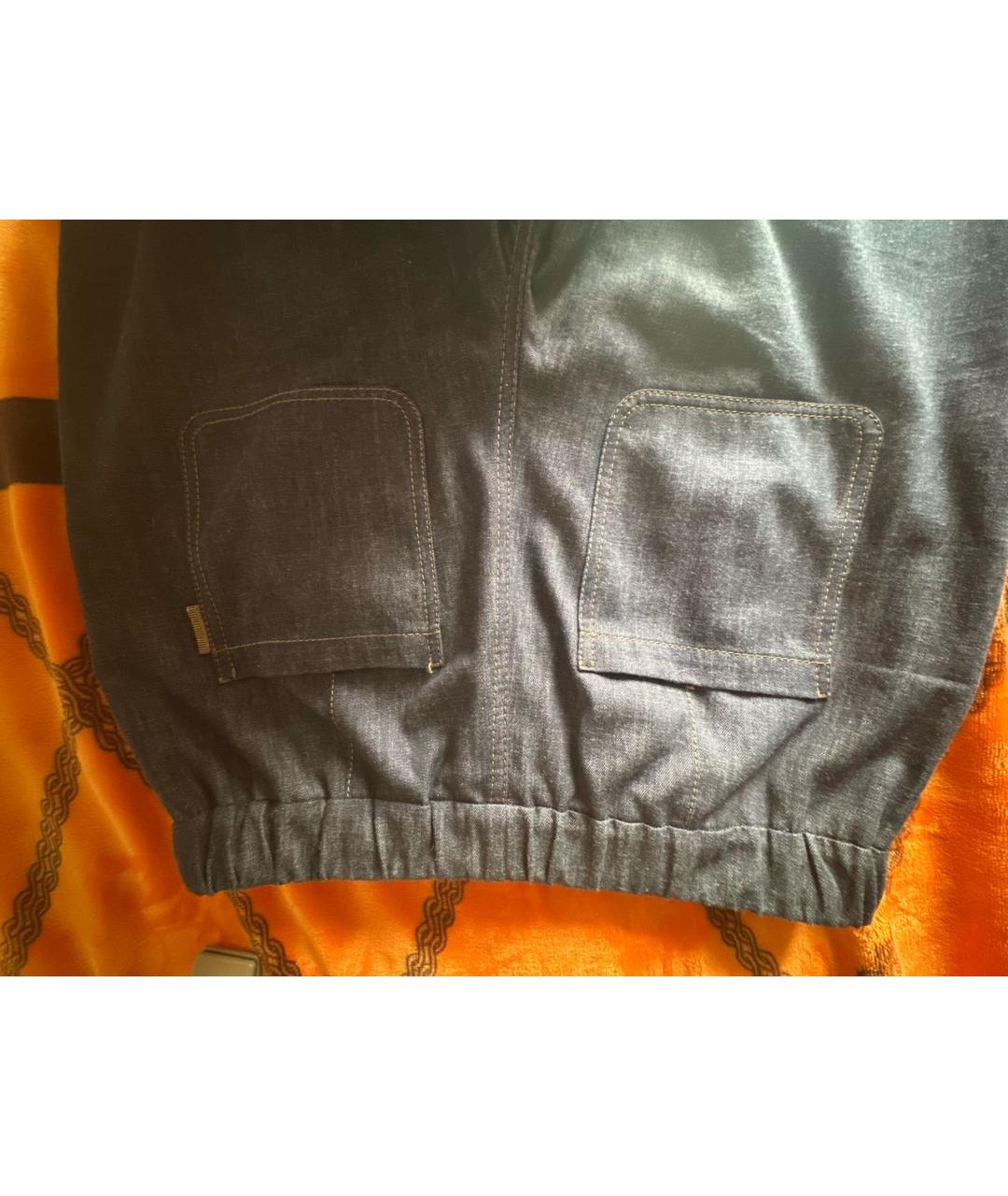 BRUNELLO CUCINELLI Темно-синие деним прямые брюки, фото 4