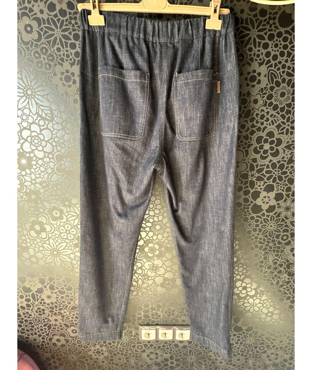 BRUNELLO CUCINELLI Темно-синие деним прямые брюки, фото 2