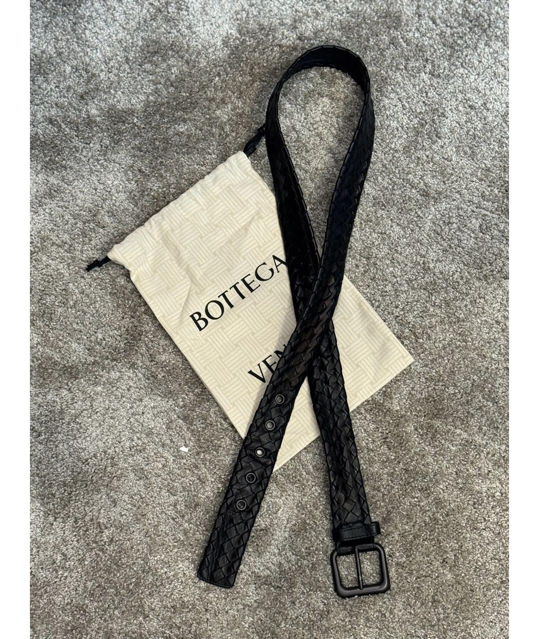 BOTTEGA VENETA Черный кожаный ремень, фото 3