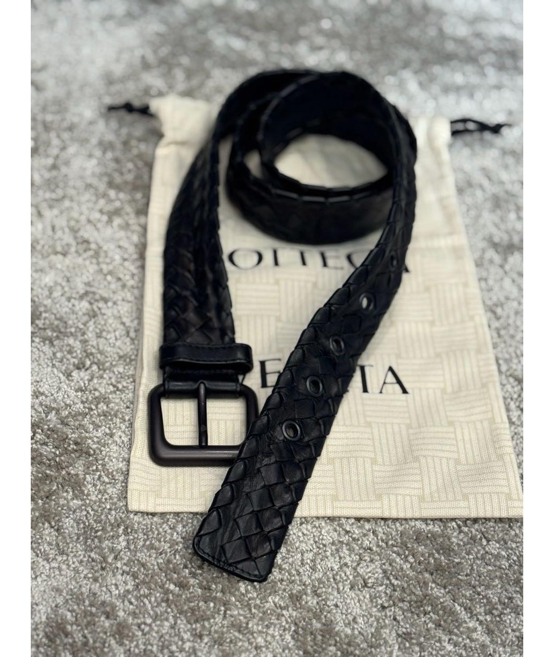BOTTEGA VENETA Черный кожаный ремень, фото 2