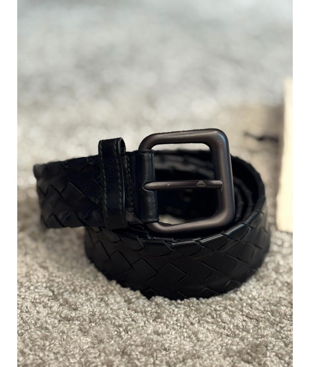 BOTTEGA VENETA Черный кожаный ремень, фото 4