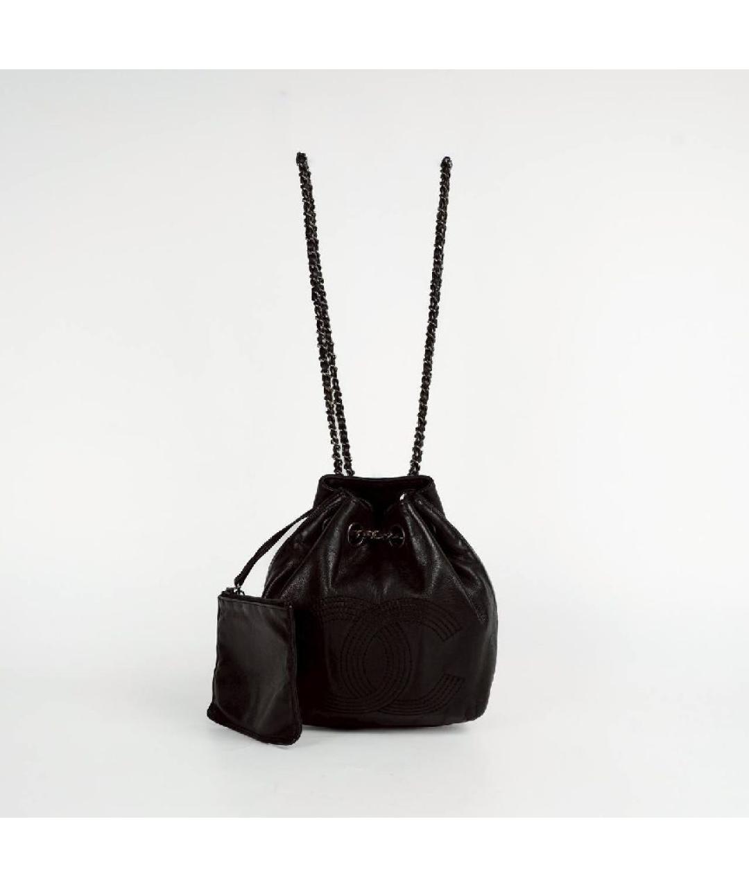 CHANEL Черная кожаная сумка через плечо, фото 8