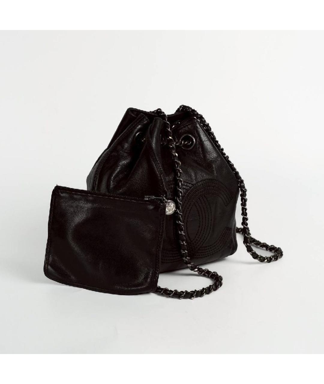 CHANEL Черная кожаная сумка через плечо, фото 3