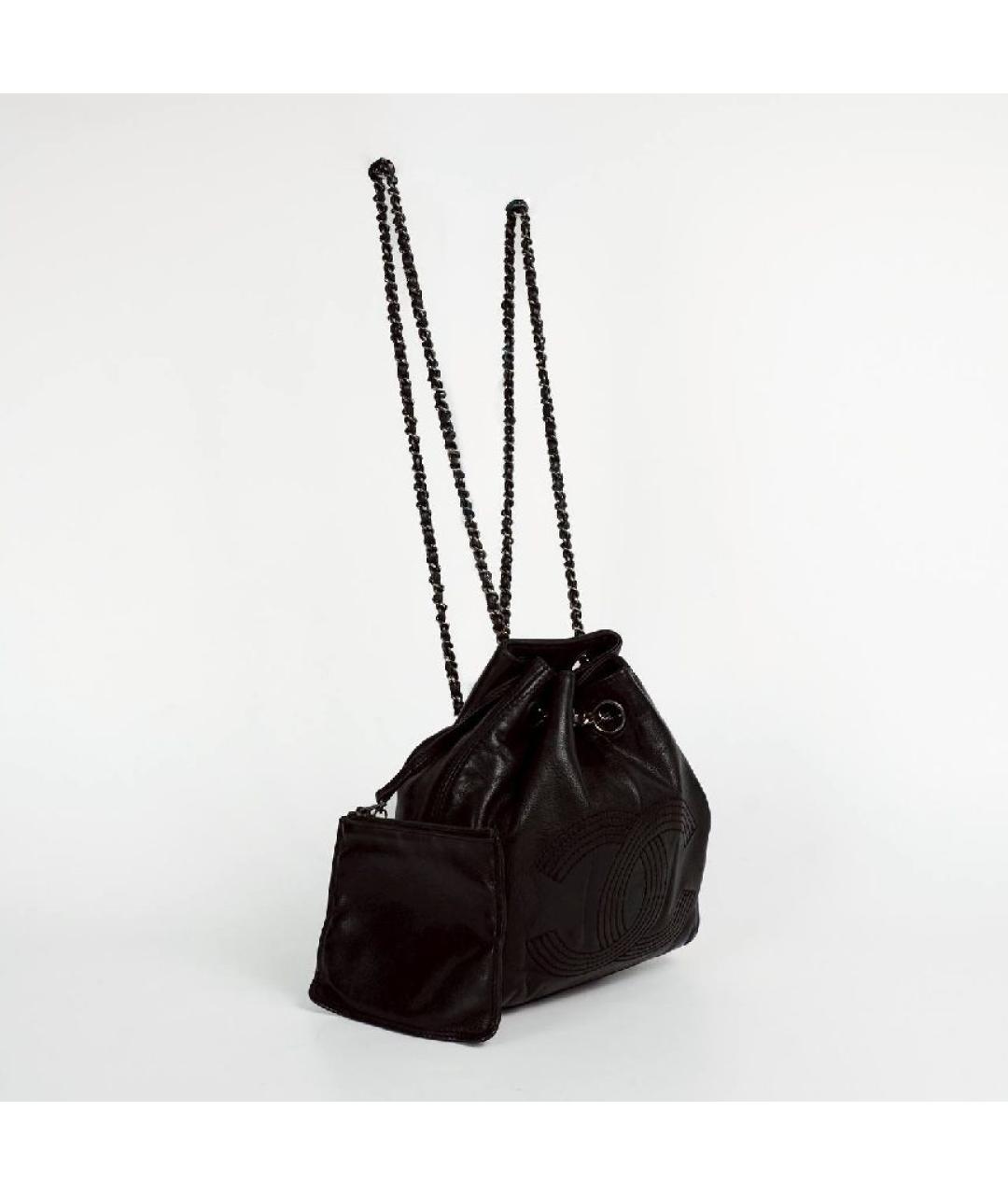 CHANEL Черная кожаная сумка через плечо, фото 4