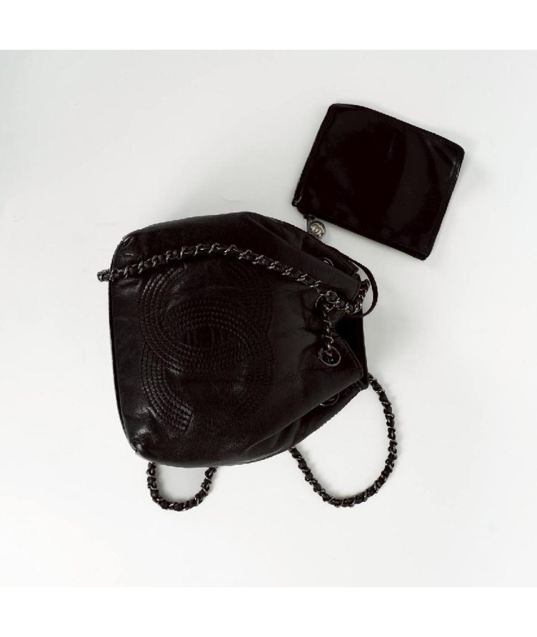 CHANEL Черная кожаная сумка через плечо, фото 6