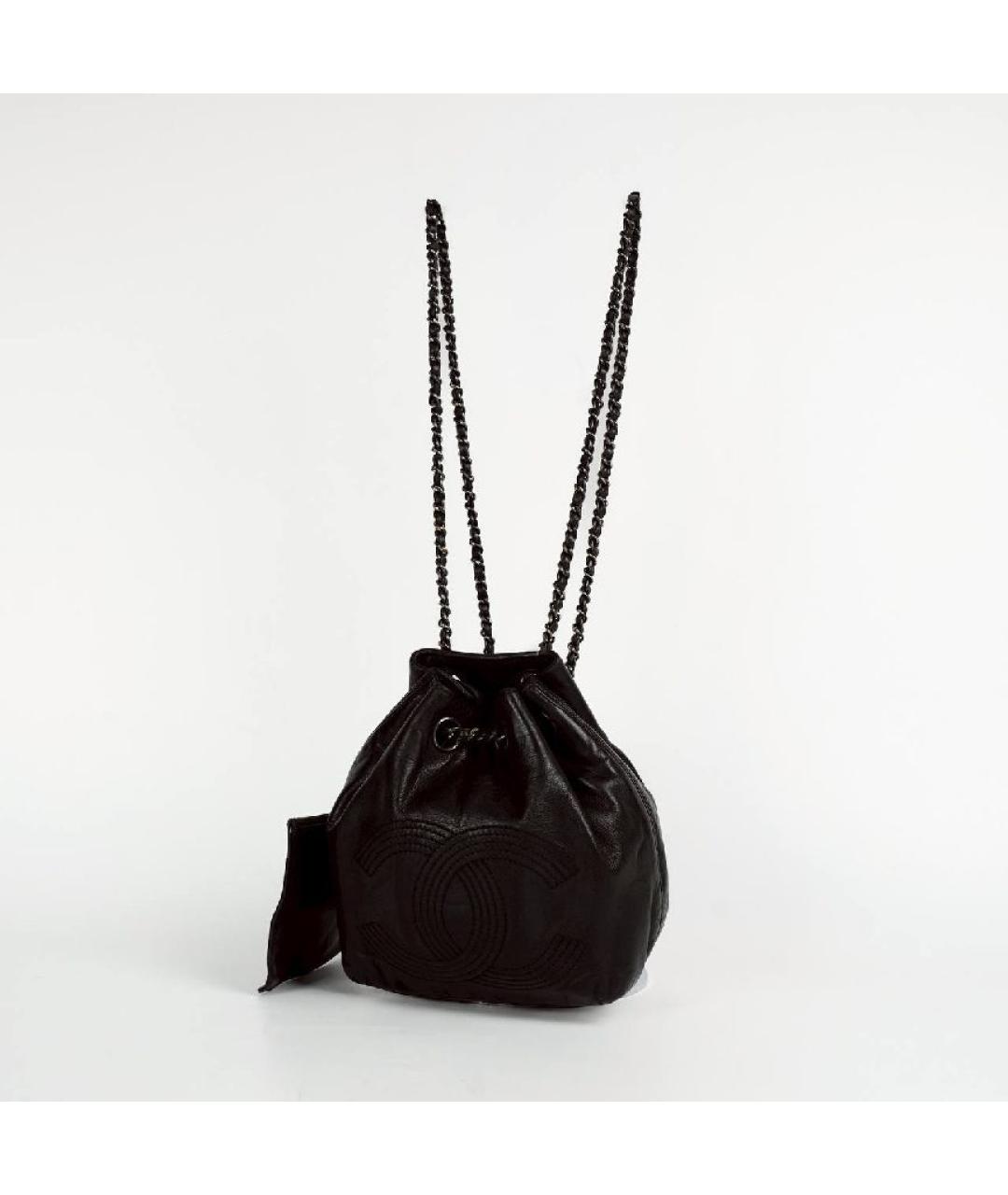 CHANEL Черная кожаная сумка через плечо, фото 9