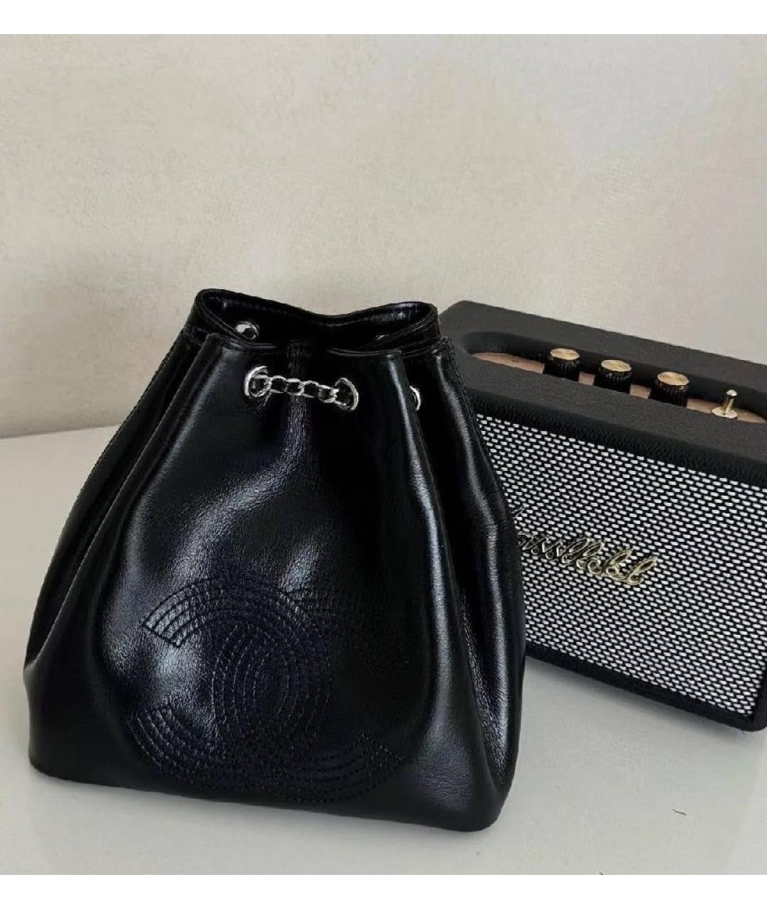 CHANEL Черная кожаная сумка через плечо, фото 2