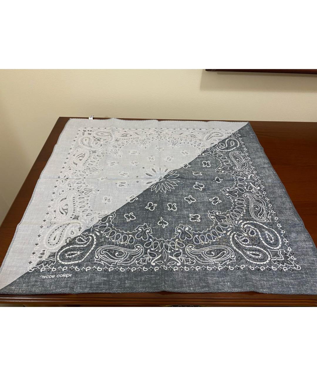 JACOB COHEN Серый хлопковый платок, фото 2